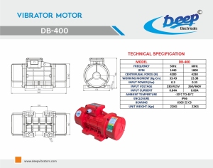 Moteur vibrateur électrique AC robuste 1500 tr/min MVE 400-15 pour machine de compactage de béton, table vibrante et silo industriel - Product Image 6