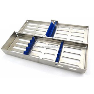Support de cassette dentaire en acier inoxydable certifié CE MT-200004, poignée ergonomique, 12 positions de mâchoires, Classe II, manuel, argent - Product Image 3