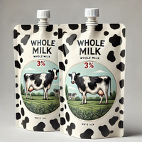 Emballage de jus de fruit liquide de yaourt en nylon personnalisé de qualité alimentaire 100ml avec bec verseur de forme unique sac de yaourt