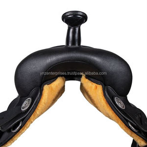 Ensemble de selles en cuir de qualité supérieure Barrel Racing Western Horse Gear avec frange Disponible en plusieurs tailles (14-18 ") Couleurs - Product Image 2