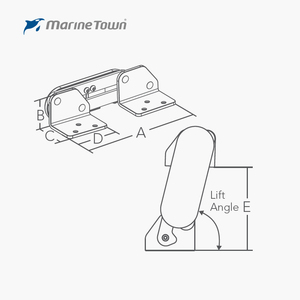 Charnière de rebordage Marine Town Roll Back Bolster Hinge 62 avec couvercle en acier inoxydable 304 pour quincaillerie marine - Product Image 3