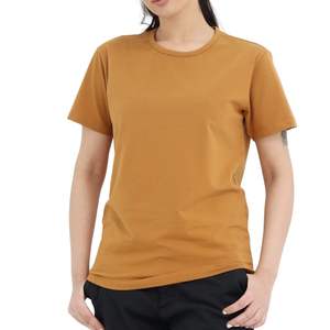 Camiseta de Manga Corta con Cuello Redondo de Color Sólido Personalizada para Mujer, Ajuste Delgado, Algodón, Informal, Verano, Básica, Cómoda para Uso Diario - Product Image 1