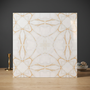 Carrelage en céramique effet marbre italien 60x60 cm pour usage domestique, 24x24, 8 mm, effet bookmatch, brun/marbre, porcelaine 600x600 mm, brique réfractaire, sol de hall - Product Image 6