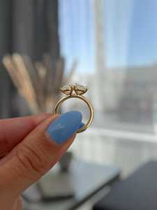 แหวนเพชรทรงลูกแพร์และทรงปรินเซส 1.50 กะรัต เพาะเลี้ยงในห้องปฏิบัติการ ดีไซน์ Toi et Moi สำหรับผู้หญิง ทองคำแท้ 14K ของขวัญวันครบรอบสุดหรูสำหรับคู่รัก - Product Image 2