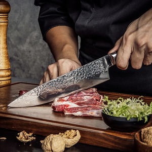 Cuchillo de Chef Ambidiestro Forjado a Mano, Ecológico, Extra Afilado, de Acero Inoxidable Industrial, con Mango de Madera Estilo Vikingo, 8-9.9 Pulgadas - Product Image 4