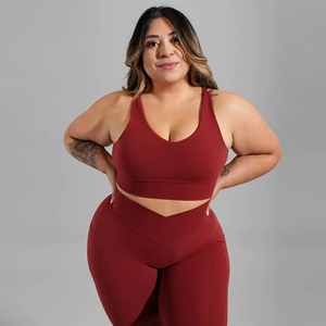 Ensemble de soutien-gorge de sport et de yoga pour femmes avec logo frontal, séchage rapide et respirant, en Spandex/Nylon, vente en gros, nouveau design sportif - Product Image 2