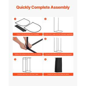 Cortina Portatile per Spogliatoio in Poliestere Spesso con Ganci Ombreggianti, Schermo per Spazio Privato e Divisorio per Ambienti - Product Image 6