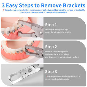 Pince manuelle pour retirer les brackets dentaires, couleur arc-en-ciel, pour brackets antérieurs, poignée confortable, acier inoxydable - Product Image 4