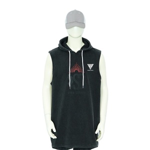 เสื้อมีฮู้ดแขนกุดสำหรับเล่นกีฬา, เสื้อมีฮู้ดแฟชั่นแนวสตรีทสวมใส่เล่นกีฬาน้ำหนักเบากระชับกล้ามเนื้อสวมใส่สบาย - Product Image 1