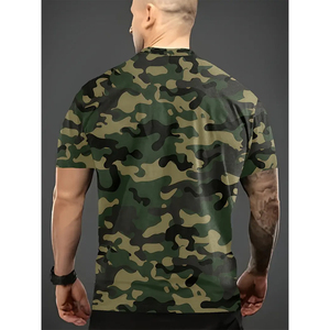 เสื้อยืดพิมพ์ลายพรางแบบยูนิเซ็กส์ สตรีทแวร์ โอเวอร์ไซส์ ผ้าฝ้าย ทรงหลวม สวมใส่สบาย แขนสั้น แฟชั่น - Product Image 2