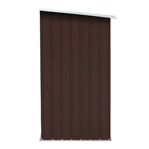 Casetta da Giardino Marrone per Stoccaggio Tronchi 64.2"x32.7"x60.6" in Acciaio Zincato - Product Image 4