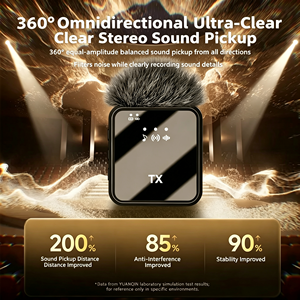 Micrófono de Solapa Inalámbrico 3 en 1, Modelos K8 y K9, en Caja, para Reportajes con Manos Libres en Teléfonos Móviles, para Entrevistas Callejeras - Product Image 3
