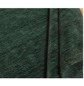 Tapis en laine Gabbeh fait main vert forêt, tapis minimaliste pour salon et chambre, tapis doux en fibres naturelles - Product Image 1