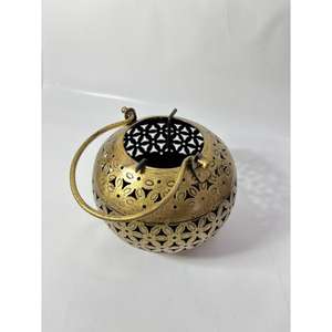 Support de bougie votive artisanal en laiton finition antique, produit de décoration intérieure, artisanat, éclairage et lampe, lanterne décorative - Product Image 6