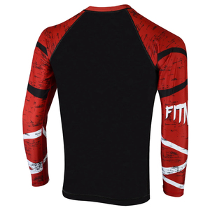ชุดเสื้อและกางเกงรัดรูปสำหรับผู้ชายแบบ OEM สั่งทำพิเศษ พิมพ์ลายด้วยความร้อน แห้งเร็ว ผลิตจากผ้าสแปนเด็กซ์/ไนลอน สำหรับออกกำลังกาย MMA No Gi BJJ - Product Image 4