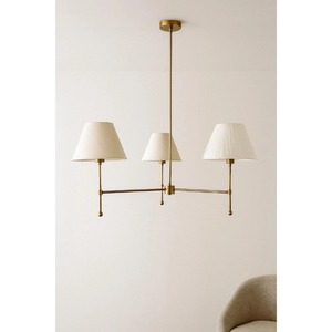 Assured Quality Minimalist Brass <b>Ceiling</b> Pendant <b>Light</b> With Three White Shades Modern Chandelier Lighting Fixture - Product Image 3