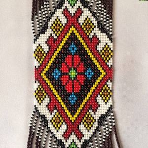 Collar Gerdan Ucraniano Único con Cuentas y Flores de Verano, Collar de Cuentas Tejidas, Collar de Cuentas Ucraniano, Collar de Cuentas Nativas - Product Image 2