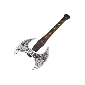 Tête de hache viking robuste, manche en acier, acier au carbone de qualité industrielle, haches de guerre, gravure détaillée, camping, chasse, survie, sauvetage - Product Image 1