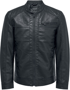 Men Genuine <b>Leather</b> <b>Jacket</b> Stylish <b>Long</b> Sleeve Casual Fashion <b>Leather</b> <b>Jacket</b> - Product Image 2