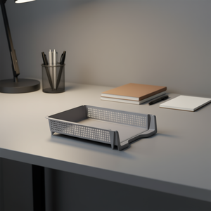 Vassoio portaoggetti in plastica 203x133x68mm impilabile, organizer da ufficio, inserto per cassetto, design rettangolare minimalista - Product Image 3