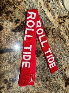 เข็มขัดลูกปัดทำมือคุณภาพสูง สีฟ้าและสีแดงสวยงาม สำหรับสายสะพายกระเป๋า Go POST OAK Game Day ปรับระดับได้ - Product Image 2