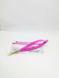 Wholesale Price Eyebrow Tweezers Custom Logo & Color Slanted Pointed Tweezers With Spring Scissor Ingrown Hair Plucking Tweezers - Product Image 3
