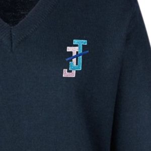 Pull à col en V pour femme, tricot brodé, manches longues, vêtements décontractés d'hiver, vêtements de mode - Product Image 5