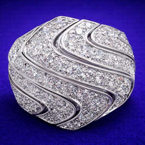 Anillo de cóctel redondo de moissanita para hombre, banda de plata 925 con diamantes, anillo de compromiso llamativo al por mayor - Product Image 1