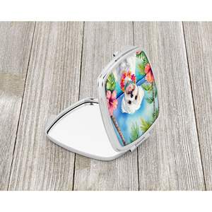 กระจกแต่งหน้าสำหรับเดินทางของผู้หญิงและเด็กผู้หญิงมอลตา Luau ขนาดกะทัดรัดและตกแต่งขนาดพกพาของขวัญ - Product Image 2