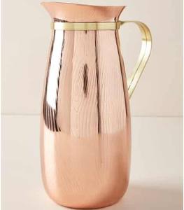 Juego de Jarra Esmaltada de Cobre Puro Grande Hecha a Mano de la Mejor Calidad con Botella, Diseño Moderno, Logotipo Personalizable para Almacenamiento de Agua Potable - Product Image 1