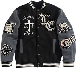 Veste d'hiver confortable pour homme, style Letterman, col montant, logo sur le devant, coupe-vent, haute qualité, écologique, à prix raisonnable - Product Image 6