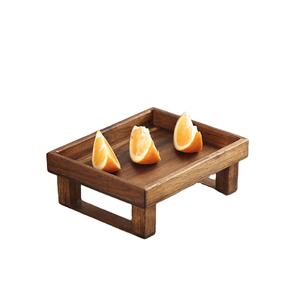 ถาดไม้สี่เหลี่ยมทำมือ แท่นวางยกสูงสำหรับเสิร์ฟผลไม้ ขนม ตกแต่ง จัดวางบนเคาน์เตอร์ครัว สไตล์มินิมอล - Product Image 1