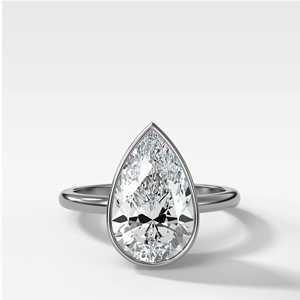 Bague de fiançailles IGI 4 carats, diamant de laboratoire taille poire, or massif 14K 18K, sertie clos, solitaire, cadeau de mariage ou d'anniversaire, joaillerie fine - Product Image 5