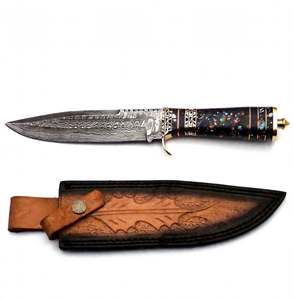 Handcrafted Damascus Steel Utility <b>Craft</b> <b>Tool</b> Multi-Color Resin Handle - Product Image 5
