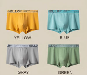 Caleçons boxers mi-hauts pour hommes en coton tricoté extensible, écologiques, antibactériens, doux, respirants, avec impression sérigraphiée - Product Image 6