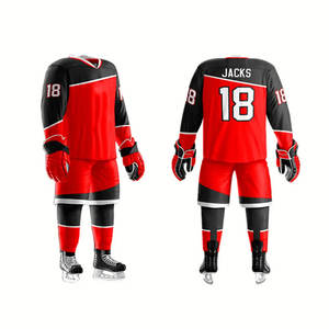 Maillots de hockey sur glace personnalisés en gros – Sublimation maille/polyester, uniforme d'entraînement court pour équipes - Product Image 4