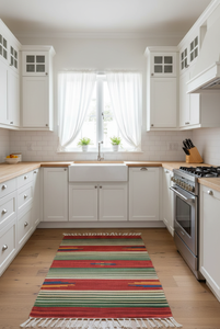 Tapis en coton à poils moyens, motif floral, sur mesure, modernes – Réversibles, lavables en machine, faits à la main pour la maison, les voyages et l'usage commercial - Product Image 2