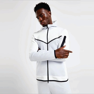 OEM Design Men's Tech Fleece <b>Plus</b> <b>Size</b> Full Zip Hoodie <b>Joggers</b> 100% Cotton Custom Logo Winter <b>Sets</b> - Product Image 3