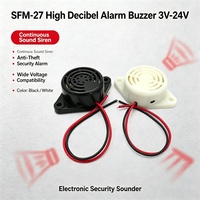 Alarme sonore haute intensité FYX Stock SFM-27, sirène sonore électronique à son continu DC3V-24V, alarme de sécurité antivol