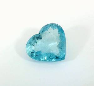 Piedra preciosa suelta de aguamarina natural con corte en forma de corazón, cristal de aguamarina azul genuino de Brasil para joyería fina. - Product Image 3
