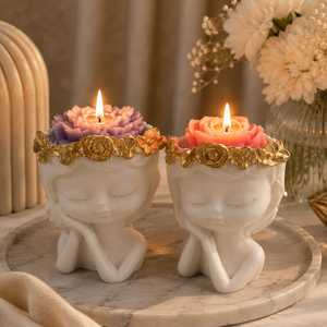 Handmade Soy Wax Customized Shape Scented <b>Candle</b> with 20-40 Hours Burning Time Romantic Floral Design Home Decor Wedding <b>Gift</b> - Product Image 1