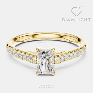 Bague de fiançailles en or blanc 14 carats avec diamant de laboratoire certifié IGI, taille radiant 0,66 carat, bijoux fins - Product Image 5