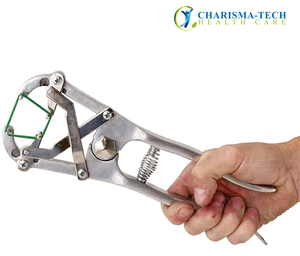 Appareil manuel de castration en acier inoxydable robuste avec applicateur d'anneaux en caoutchouc et bandes plastiques pour l'élevage et les soins vétérinaires - Product Image 4