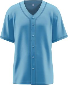 Maillot de baseball noir imprimé à col en V, manches courtes, boutonné sur le devant, avec contraste de rayures blanches pour tenue d'équipe - Product Image 3