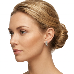 Boucles d'oreilles de luxe en diamant naturel 0,068 ct taille brillant, style vintage classique, pour fiançailles et soirées, plaqué or 18 carats et rhodium, vente en gros - Product Image 2