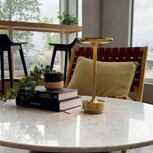 Modern Luxury Gold LED Cordless Table Lamp Rechargeable Touch Dimmable Portable <b>Wireless</b> Nightlight Bedside Dining Decor <b>Light</b> - Product Image 4