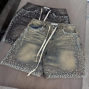 <b>High</b> <b>Waist</b> Men's Camouflage <b>Shorts</b> With Pearls Drawstring Street Style <b>Short</b> Pants Breathable Woven Fabric - Product Image 4