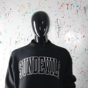 เสื้อสเวตเชิ้ตคอเต่า SUNDEVILS BLACK 100% สีดำ ปักลาย Applique คอเสื้อกว้าง CLUSH INDUSTRIES - Product Image 2