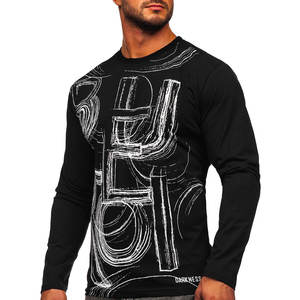 เสื้อยืดแขนยาวผู้ชายคุณภาพดีที่สุด แบบเรียบ สีพื้น ลายเรียบ ออกแบบโลโก้ได้ตามสั่ง เสื้อยืดผู้ชายระบายอากาศได้ดี แขนยาวเต็มตัว - Product Image 3