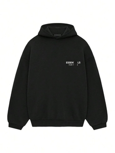 เสื้อฮู้ดดี้ Essentials ทรงโอเวอร์ไซส์ ผ้าฝ้ายเฟรนช์เทอร์รี่ สไตล์ลำลองสำหรับฤดูใบไม้ร่วง มีกระเป๋าหน้าพร้อมลายพิมพ์ - Product Image 6